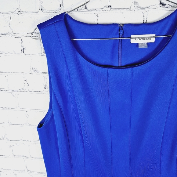 CALVIN KLEIN | stretch lined sleeveless pleated fit-and-flare pocket dress - Picture 2 of 7